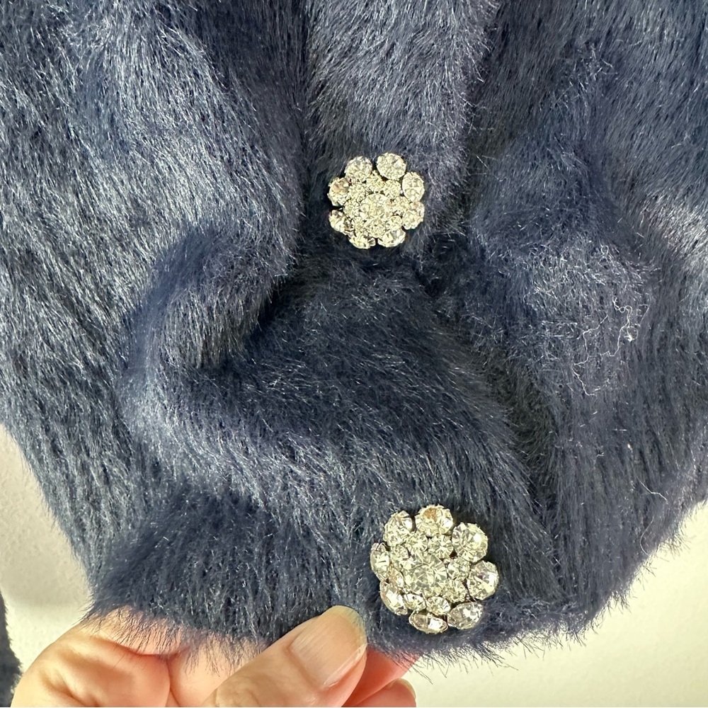 NWT J. Crew Sweater Lady Jacket in Brushed Yarn Navy SZ L - Picture 2 of 7